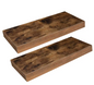 Set van 2 Wandplanken – Zwevende Planken met Onzichtbare Beugels, Vintage Bruin