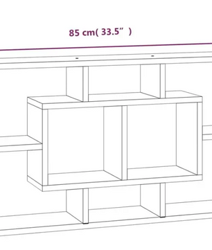 Wandkast met 8 Vakken – Zwevende Wandplank in Sonoma Grijs, Modern en Ruimtebesparend