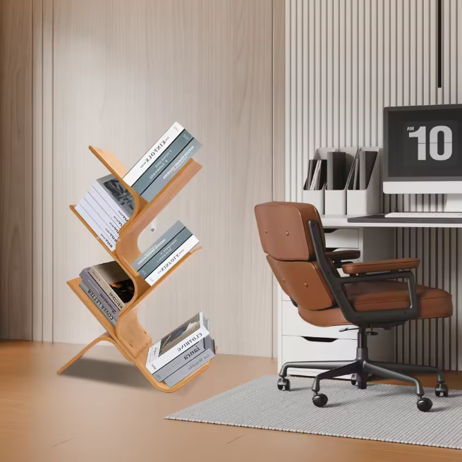 Bamboe Boom Boekenkast met 5 Lagen – Moderne Staande Boekenkast Organizer