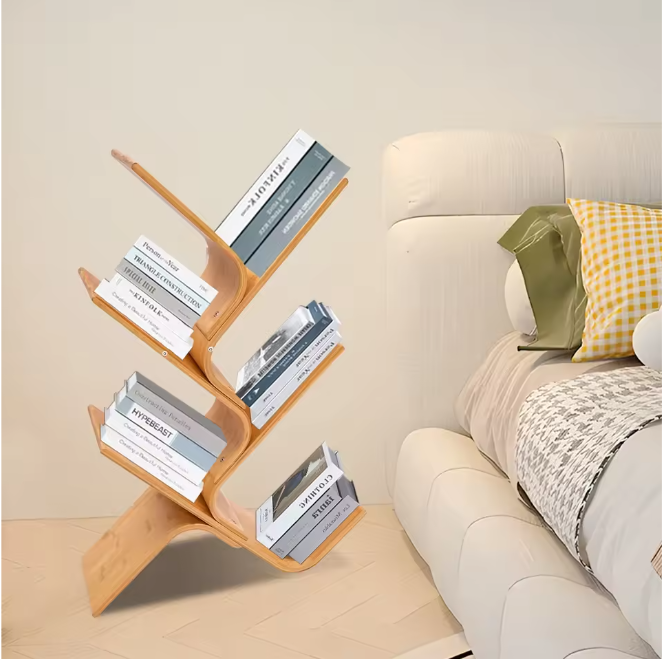 Bamboe Boom Boekenkast met 5 Lagen – Moderne Staande Boekenkast Organizer