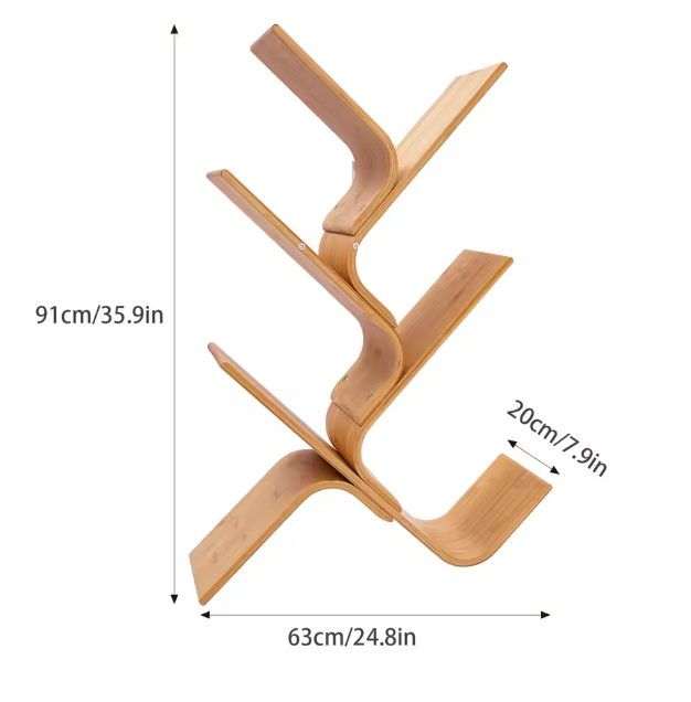 Bamboe Boom Boekenkast met 5 Lagen – Moderne Staande Boekenkast Organizer