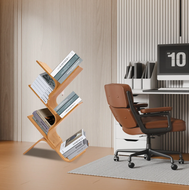 Bamboe Boom Boekenkast met 5 Lagen – Moderne Staande Boekenkast Organizer