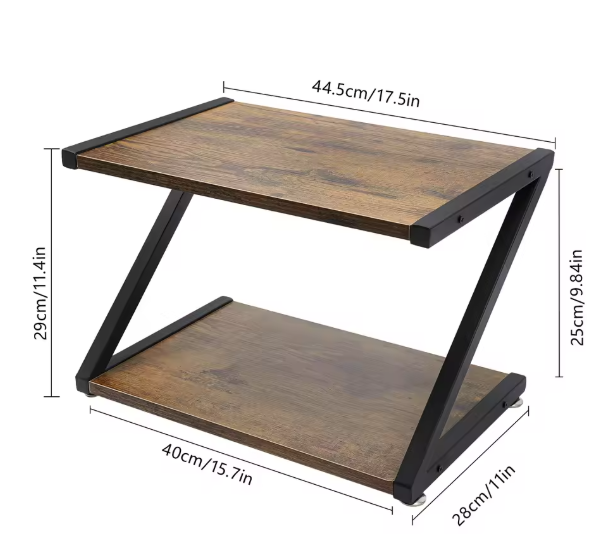 2-Lagen Printerstandaard – Bureau Organizer met Opbergrek