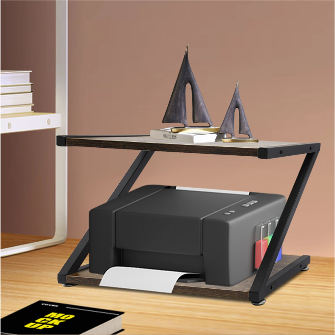 2-Lagen Printerstandaard – Bureau Organizer met Opbergrek