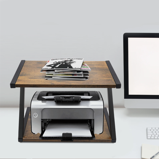 2-Lagen Printerstandaard – Bureau Organizer met Opbergrek