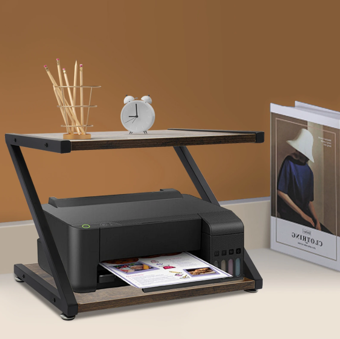 2-Lagen Printerstandaard – Bureau Organizer met Opbergrek