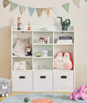 Houten Boekenkast met 7 Vakken – Moderne Open Kast & Organizer