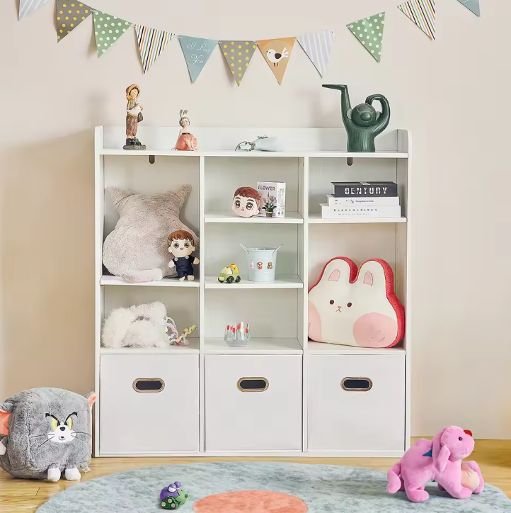 Houten Boekenkast met 7 Vakken – Moderne Open Kast & Organizer