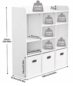 Houten Boekenkast met 7 Vakken – Moderne Open Kast & Organizer