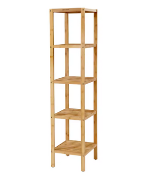 Bamboe Opbergrek met 5 Niveaus – Vrijstaand Rek voor Badkamer, Keuken of Woonkamer