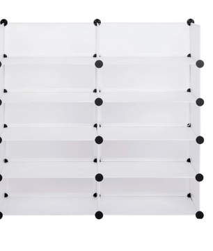 Modulaire Schoenenkast met 10 Vakken – Kunststof Opbergrek 48×36×173 cm voor Woonkamer, Slaapkamer of Hal