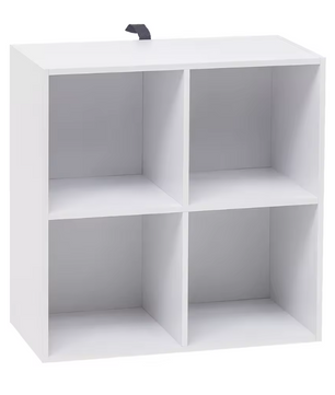 Vierkante Boekenkast met 4 Open Vakken – Houten Opbergrek 60×29,5×60 cm voor Woonkamer, Slaapkamer of Kinderkamer