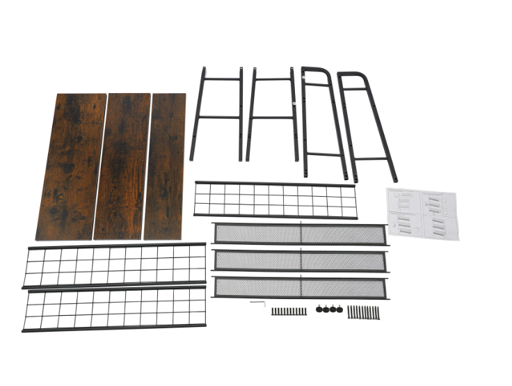 Zwarte 3-Laags LP-Platenkast – Met Roosters en Verstelbare Pootjes, 100 cm Hoog