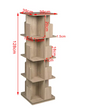 Draaibare Boekenkast 3-Laags – 360° Roterend MDF Opbergrek, 97 cm Hoog