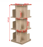 Draaibare Boekenkast 3-Laags – 360° Roterend MDF Opbergrek, 97 cm Hoog
