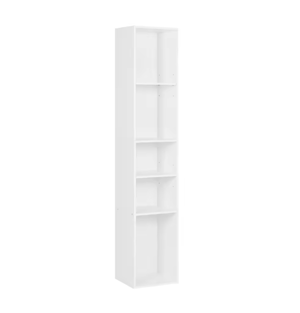 Boekenkast met 5 Vakken – Smalle Open Kast en Kamerscheiding, 151 cm Hoog