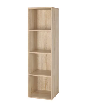 Boekenkast met 4 Vakken – Compact Opbergrek en Kubus Kast, 106 cm Hoog