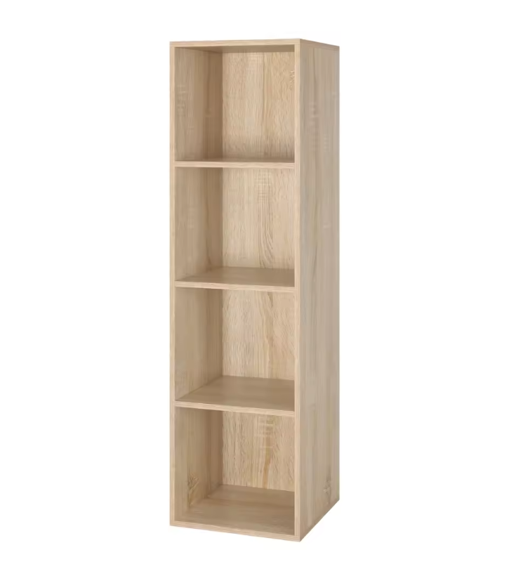 Boekenkast met 4 Vakken – Compact Opbergrek en Kubus Kast, 106 cm Hoog