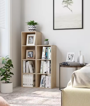 Boekenkast met 4 Vakken – Compact Opbergrek en Kubus Kast, 106 cm Hoog
