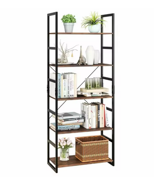Industriële Ladderkast met 5 Planken – Vintage Boekenkast en Opbergrek, 165 cm Hoog