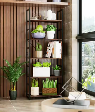 Industriële Ladderkast met 5 Planken – Vintage Boekenkast en Opbergrek, 165 cm Hoog