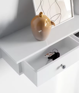 Wandplank met 3 Lades – Zwevend Opbergrek 80x15x10 cm, Wit