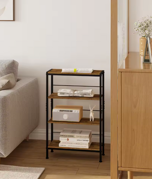 Smal Ladderrek met 4 Niveaus – Boekenkast en Opbergrek 50x20x78 cm