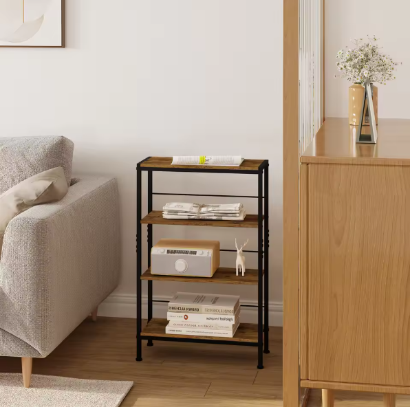 Smal Ladderrek met 4 Niveaus – Boekenkast en Opbergrek 50x20x78 cm