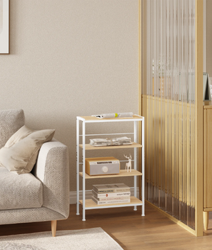 Smal Ladderrek met 4 Niveaus – Boekenkast en Opbergrek 50x20x78 cm