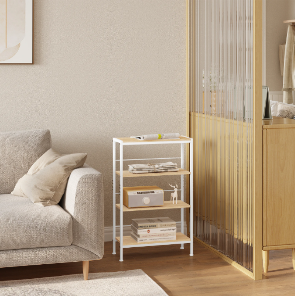 Smal Ladderrek met 4 Niveaus – Boekenkast en Opbergrek 50x20x78 cm