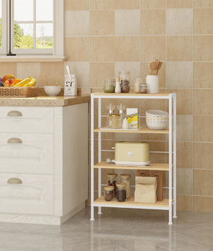 Smal Ladderrek met 4 Niveaus – Boekenkast en Opbergrek 50x20x78 cm