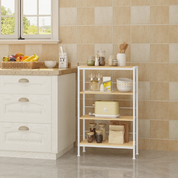 Smal Ladderrek met 4 Niveaus – Boekenkast en Opbergrek 50x20x78 cm