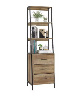 Boekenkast met 3 Lades en 3 Planken – Industrieel Opbergrek 51x40x175 cm