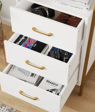 Boekenkast met 3 Lades en 3 Planken – Industrieel Opbergrek 51x40x175 cm