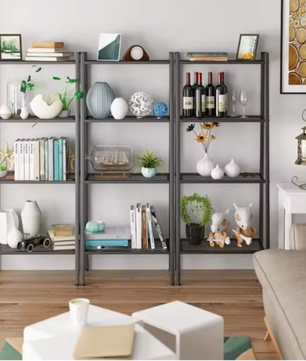 Industriële Boekenkast met 4 Niveaus – Metaal 60x35x147 cm