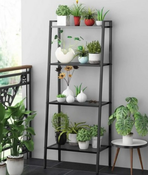 Industriële Boekenkast met 4 Niveaus – Metaal 60x35x147 cm