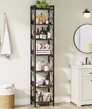 Hoge Smalle Boekenkast met 7 Planken – Industrieel Opbergrek