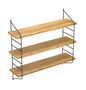 Industriële Wandplank met 3 Lagen – Zwevend Houten Wandrek 58x15x54,5 cm