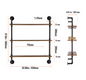 Industriële Wandplank met 3 Lagen – Houten Opbergrek van Metaal 61x20x72,5 cm