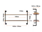 Industriële Wandplank met 3 Lagen – Houten Opbergrek van Metaal 61x20x72,5 cm