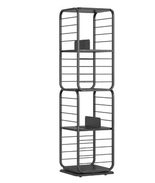 Draaibare Boekenkast met 4 Niveaus – Houten Opbergrek 43x43x158 cm