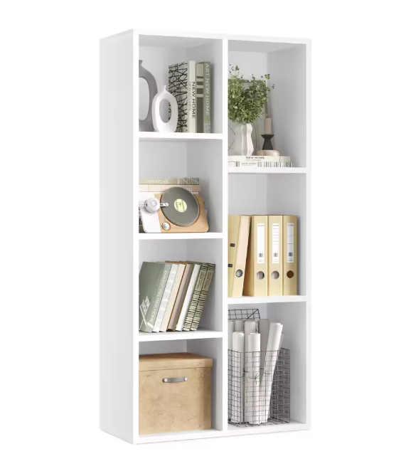 Draaibare Boekenkast met 7 Vakken – Verticale of Horizontale Opstelling 24x50x106 cm