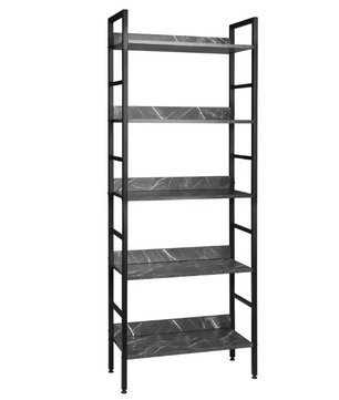 Industriële Boekenkast met 4 Niveaus – Houten en Metalen Open Rek 60x27,5x160 cm