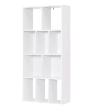 Witte Boekenkast met 10 Open Vakken – Staande Opbergkast 60x20x120 cm
