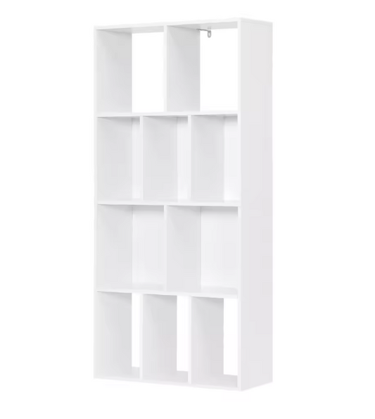 Witte Boekenkast met 10 Open Vakken – Staande Opbergkast 60x20x120 cm