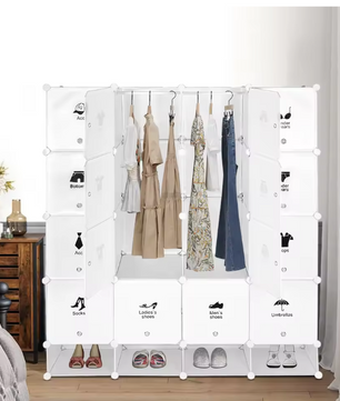 Modulaire Kledingkast met 16 Cubes – Draagbaar en Ruim