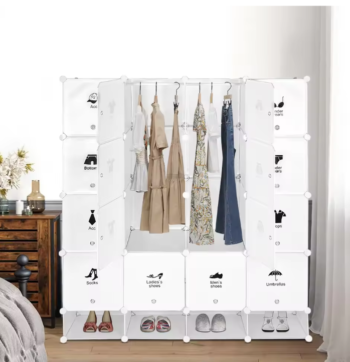 Modulaire Kledingkast met 16 Cubes – Draagbaar en Ruim