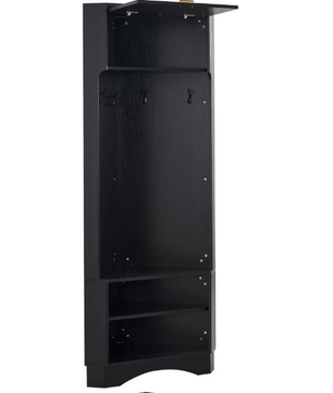 Moderne Hal Kledingkast met 4 Haken – Zwart en Houtlook 180 cm