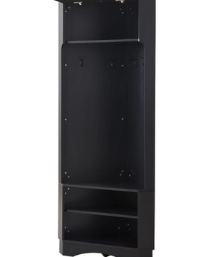 Moderne Hal Kledingkast met 4 Haken – Zwart en Houtlook 180 cm