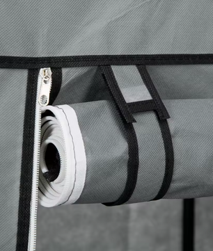 Opvouwbare Stoffen Kledingkast met Hangroede en 6 Planken – 102x42,5x162,5 cm